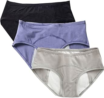 AUYAO Slip Per Ragazze, Mutande Ragazza In Cotone, Bambini Mutande Mestruali, Adolescenti Mestruali Slip Cotone Ragazza, Cotone Slip, Vita Media Intimo Bambina Intimo, 10-16 Anni Pacco Da 3