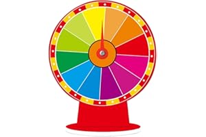 AEIOFU SunaOmni Roue de la fortune à tourner - 30,5 cm - Bricolage - Roulette de prix - Avec support stable - Coloful Lucky Roulette - Pour fête de carnaval, pub, jeu de hasard