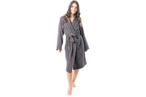 Daisy Dreamer Womens Robe Luxury Terry Towelling 100% Cotton Dressing Gown Bathrobe Highly Absorbent Ladies Hooded Bath Wrap