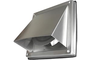 Drall rostfritt stål avgas- frånluftskåpa ventilation Ø 100 mm med backventil gummerat väderskydd yttervägg modell: SUA-100CA