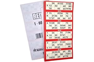 Bingosupermarket Bingo Tickets 600 Pad 6 To a Sheet 1-90 Perforated (Red)