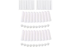 HSIXHAF 20 pcs Stick Inhalateur pour Huiles Essentielles Nez,Tubes Inhalateurs Réutilisable Plastiques Vides Aromathérapie avec 20 Mèches Bonne Hygroscopique, Blanc