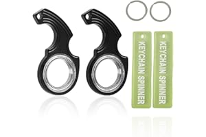 MAPLE PLENTIFUL 2 Pièces Porte-Clés du Bout Portable Keychain Spinning, Décoration Lumineuse Jouet Anneau Porte-Clés pour La Formation des Doigts, Les Enfants Et Les Adultes Anxiolytiques Key Spinner