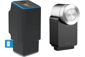 EKEY UNO 200228 Czytnik linii papilarnych z akumulatorem, w tym Nuki Smart Lock 3.0 czarny, Zestaw doposażenia na akumulator do wszystkich standardowych drzwi, czarny