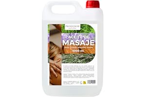 PROQUIMAR Aceite de Masaje con Romero, Almendra, Lavanda e Hinojo – Relajante, Revitalizante y Aromático – Textura Suave, Hidratante y Profesional – 5 Litros