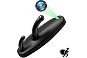 LXMIMI Gancho de Ropa Cámara Oculta, Espía Cámara Oculta HD 1080P Ropa Colgar la Cámara, Mini Cámara Espía Soporte de Detección de Movimiento y Grabación en Bucle (Negro)