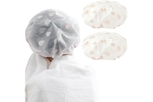 YUEJIESELECTED 2 Pieces Bonnet de Douche Femme Impermeable,Réutilisables Shower Cap avec Des Bandes Élastiques,28 cm de large charlotte cheveux,Bonnets Écologiques en Plastique pour Femmes Salon Spa Douche (Rose)