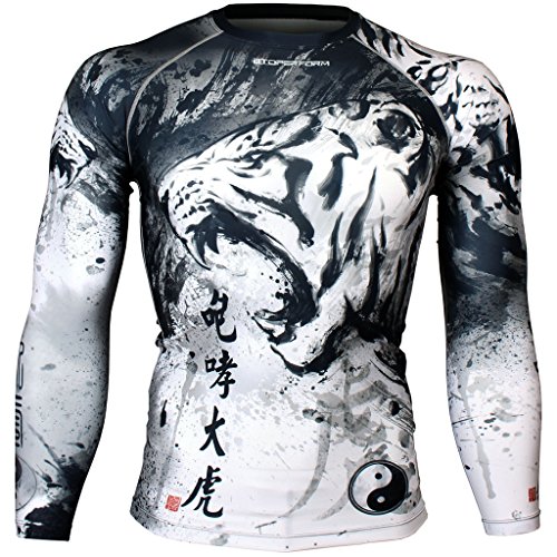 Btoperform Herren Damen MMA Running bedruckt Kompression Shirt Long Sleeve Top Fx-138