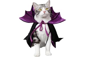 Whyzsjnclg vampyr katt kostym fladdermus vinge cape husdjur halloween med slips för små hundar katter, lila, halloween cospla