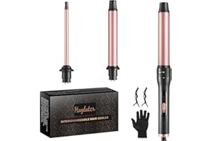 ‎HAGLATER Haglater Lockenstab 3 in 1 Multifunktions Austauschbare Keramikbeschichtung Curling Iron, Lockenstäbe mit Verschiedenen Aufsätzen Große und Kleine Locken, Welleneisen für Beach Waves
