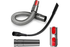 JCRWXP 4 Piezas Aspiradora Universal Accesorios, 1 Pajita Larga y Plana + 1 Manguera + 2 Adaptadores, Racor de Repuesto para Aspiradoras, para Dyson V7, V8, V10, V11, V15 Aspiradora