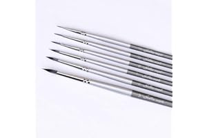 WLOT Lot de 6 pinceaux Miniatures pour Les modèles Warhammer, Miniatures, travaux de détail et Peinture Acrylique.