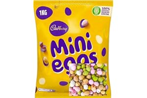 DEPLENTY Cadburys Milk Chocolate Mini Eggs Giant Sharing Chocolate Bag 1kg- Bulk Easter Mini Eggs Chocolate- Easter Egg Hunt, Gift for Kids and Adults