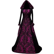 Robe Gothique Médiévale Femme - Déguisement Sorcière, Vampire Pour Halloween - Style Sombre Et élégant