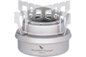 IBASINGO Fornello A Spirito In Titanio Campeggio Fornello Ad Alcool Mini Fornello Ad Alcool Bruciatore A Spirito Portatile Ultraleggero Con Piccolo Sacco Per Picnic Zaino In Spalla Escursionismo Ti1512I