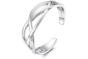 Krfy 925 Silber Zehenringe für Damen Verstellbare Wickel Offener Manschettenring Türkisfarbene Keltische Knoten Vintage Band Zehenring für Männer Damen Mädchen