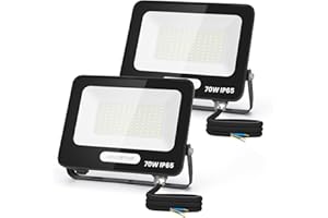 Aigostar Focos LED Exterior 70W 5670LM, Foco Proyectore LED Exterior Impermeable IP65, 108 LEDs, 6500K Blanco Frío para Garaje,Jardín,Patio,Parque. 2 Piezas