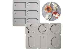 UTMACH 2 Piezas Moldes de Silicona para Jabones Moldes de Jabón de Silicona Rectangular 6 Cavidades Molde para Jabones Artesanales Molde de Velas con Agujero para Colgar,Llaveros,Aromaterapia(Gris)