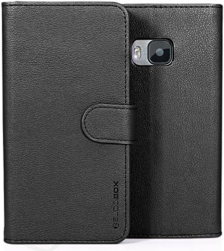 BUDDIBOX HTC One M9 Case, [Wallet Case] Premium PU Leather Wallet Case with [Kickstand] Card Holder and ID Slot for HTC One M9, (Black)
