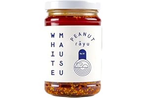 WhiteMausu Peanut Rayu - 240g | Original Peanut & Chilli Oil | Crunchy Garlic, Sesame & Tamari | Vegan, Sweet & Savoury Umami Sauce for Any Meal | from SuperfoodUK (Pack of 1)