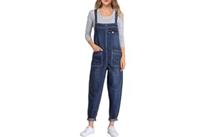 Sukany Women's Casual Baggy Denim Jean Overalls Loose Bib Dungarees Harem Romper Jumpsuit Pants