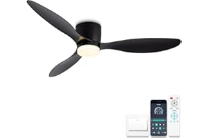 YCWDCZ Ø106 cm Deckenventilator mit Beleuchtung, Reversibel DC Motor, Deckenlampe mit Ventilator Leise 6 Gang mit Timer, 3 CCT wählbar, Deckenleuchte mit Ventilator für Schlafzimmer, Wohnzimmer, Schwarz