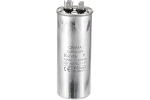 PATIKIL 60uF 60MDF 450V AC Fan Start Capacitor, CBB65 Circular Run Capacitor for AC Motor Run Air Conditioner Cool Heat Pump Condenser Straight