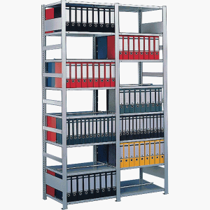 Preisvergleich Produktbild Meta Büro Compact Steckregal, Grundregal, einfach, 6 Böden, grau, 77636
