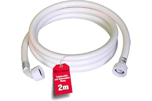 ELECTROHOGAR Tilloppsslang för Tvättmaskin och Diskmaskin, 2 m | PVC-harts 3,5 mm, 3/4 tum gänga, Kompatibel med LG, Bosch, AEG, Siemens, Miele, 90° vinklad ände, gummitätningar ingår