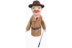 LOMTRATS Teatralne kukiełki dla dzieci, w tym nauczyciel, policjant, pirat, detektyw itp. z ruchomymi otwartymi ustami, do opowiadania historii, prezentów festiwalowych, 1 szt