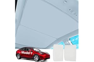 ASZSK Pare-Soleil de Toit pour Tesla Model Y 2021-2024, Pliable Pare Soleil pour Toit en Verre pour Model Y Protection Contre Rayons UV Nocifs, Reflète la Chaleur