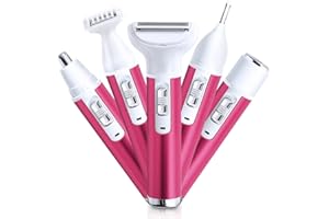 KMYC Electric Razors for Women,Facial Hair Remover for Face Legs Eyebrow Nose Bikini Trimmer Woman,Lady Shaver for Public Area Removal,5 in 1 Multifunction and Portable