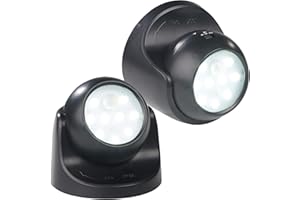 ‎LUMINEA Luminea Lampe Batterie: 2er-Set kabellose LED-Strahler, Bewegungssensor, 360° drehbar,100 lm (LED Lampe Batterie, Kabellose LED Leuchte, Lampen Bewegungsmelder)