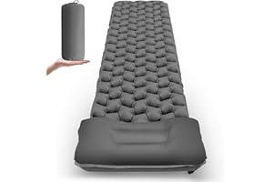 SUNDOM Esterilla Camping, Colchoneta Camping Hinchable Ultraligero Esterilla Inflable Portatíl con Almohada Colchón para Dormir Hinchable para Exteriores, Acampar, Viajes, Senderismo