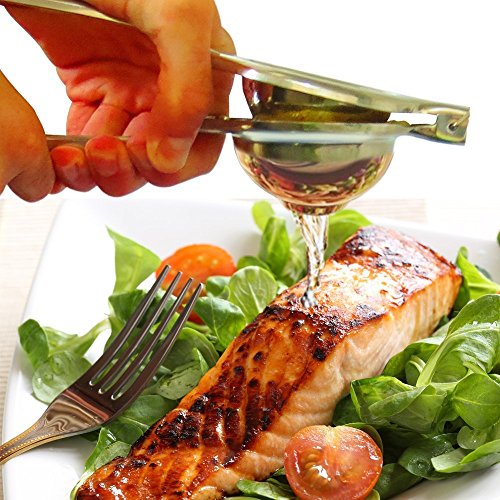 Homdox Edelstahl Haushaltsgeräte Limettenpresse manuell mit 3 Klingen, Silber - 6