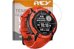 REY 3X Protector Pantalla para Garmin Instinct 2X Solar 50MM, Cristal Vidrio Templado Premium