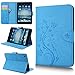 Produktbild SMART LEGEND iPad Mini Hülle, iPad Mini 2 Hülle, iPad Mini 3 Lederhülle Schmetterling Weinstock Premium Schutzhülle Wallet Case Blau Muster Design Etui Brieftasche Ledertasche Neu Zubehör im Bookstyle Cover Schale mit Ständer Standfunktion Etui Karten Slot und Magnetverschluss Flip Case