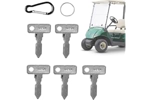 FCOUIID Golf Cart Key Replacement Ignition Keys for Club Car DS/Precedent (1982+) Gas & Electric, Code 1920, with Keychain (5 Pcs)