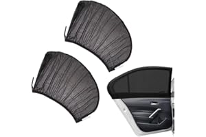 EIROVYA Parasol Coche Bebe,2 Unidades de Parasol para Ventana Trasera de Coche, Protección Antiinsectos y Solar - Ideal para Niños y Mascotas,Parasol Coche Tamaño Universal Fácil de Colocar-Negro