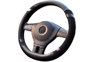 Lifetooler Steering Wheel Covers Ice Silk Microfiber Leather Universal 38cm(15") Breathable Anti Skid Steering Wheel Cover Car Interior Accessories for Auto Van Truck SUV (2 black)