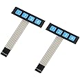 HALJIA 2PCS 1x4 Matrix 4 Key Membrane Switch Control Keyboard Keypad for Arduino