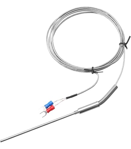 URPIZY K-Type Thermokoppel Keramische Oven Sonde Hoge Temperatuur Sensor 3300°F/1300°C Meetinstrument Met 1M Draad Uitbreiding Voor Digitale Thermometers Controllers (1 Set