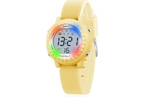 HMJIA Reloj Digital para Niño Niña de 3 a 12 años Reloj Infantil Impermeable 3ATM con Alarma Fecha Cronómetro LED