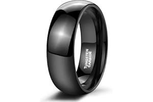 Zakk Anillos para mujer y hombre negro de tungsteno estrecho pulido anillo de compromiso anillos de pareja 2mm 4mm 6mm 8mm