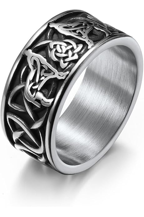 Bague Patte De Loup Viking Pour Homme | Alliage Ancien | Style Celtique Punk | Taille 57-67 | Amulette Nordique