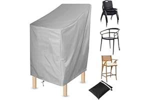 SHENGRUILI Funda Sillas Apiladas,funda protectora para sillas de jardín,Funda Protectora para Silla de Jardín Resistente al Agua Protección UV, sillas de balcón (70 x 70 x 120 cm)