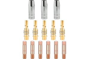 MIG MAG Svetsbrännare slitdelar set lämplig 15AK MB15 14 stycken 3 x gasmunstycke 5 x munstycken 6 x strömmunstycke M6 0,8 mm