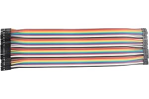 ZDE 40PCS 20cm 7.87inch Breadboard Jumper Wires Female to Female 2P to 1P Multicolored Dupont Wires 2.0mm to 2.54mm Pitch Ribbon Cable Compatible with Arduino Projects and Raspberry Pi