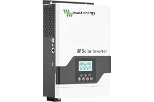 Must Energy Inversor Solar Híbrido 1KW, Onda sinusoidal Pura, 1000W 12V, MPPT 60A, inversor de Alta frecuencia Fuera de la Red para Sistema Solar doméstico