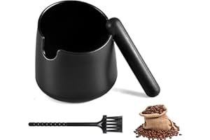 Forhandy Recipiente para tamiz con cepillo de limpieza, color negro mate, caja para café molido, cafetera para caja de batido, portafiltros, accesorios
